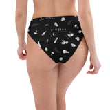 Black Ologies Pattern High-Waisted Bikini Bottom (recycled)