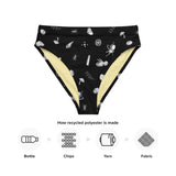 Black Ologies Pattern High-Waisted Bikini Bottom (recycled)