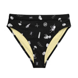 Black Ologies Pattern High-Waisted Bikini Bottom (recycled)