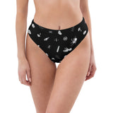 Black Ologies Pattern High-Waisted Bikini Bottom (recycled)