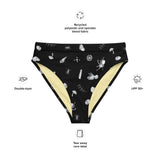 Black Ologies Pattern High-Waisted Bikini Bottom (recycled)