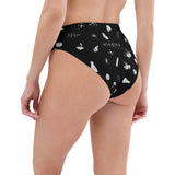 Black Ologies Pattern High-Waisted Bikini Bottom (recycled)