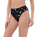 Black Ologies Pattern High-Waisted Bikini Bottom (recycled)