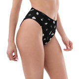 Black Ologies Pattern High-Waisted Bikini Bottom (recycled)