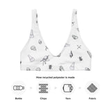 White Ologies Logo bikini top (recycled)
