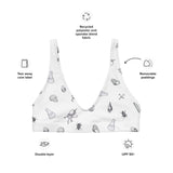 White Ologies Logo bikini top (recycled)