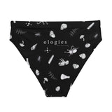 Black Ologies Pattern High-Waisted Bikini Bottom (recycled)