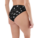 Black Ologies Pattern High-Waisted Bikini Bottom (recycled)